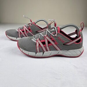 Teva Women Water Shoes Gray Pink Athletic Lace Up Size 9.5